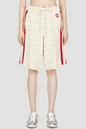 Gucci Interlocking G Tweed Bermuda Shorts - Femme Shorts Cream It - 38