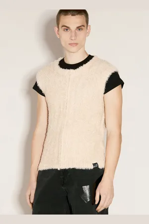 MARTINE ROSE Ratty Zip-up Gilet - Homme Hauts Beige M