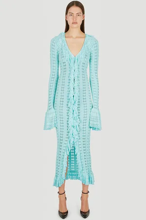 BLUMARINE Pointelle Knit Frilled Dress - Femme Robes S