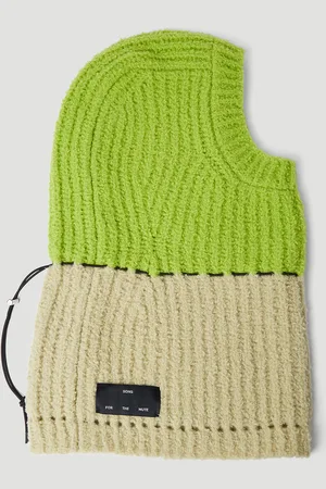 SONG FOR THE MUTE Oversized Knitted Balaclava - Homme Chapeaux Green One Size