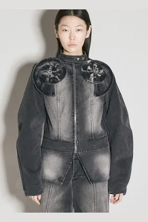 FIDAN NOVRUZOVA Arya Denim Jacket - Femme Blousons Grey M