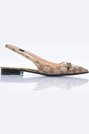 Gucci Horsebit Slingback Ballerina Flats - Femme Chaussures Plates Beige Eu - 36