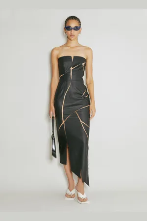 DI PETSA Broken Faux Leather Dress - Femme Robes M