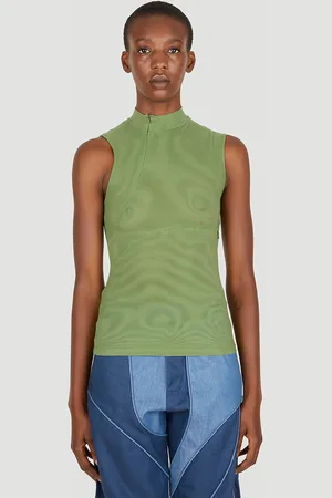 Mainline:RUS/Fr.CA/DE Mesh Zip Top - Femme Hauts Green L