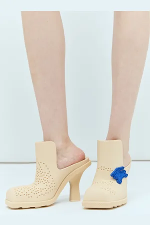 Burberry Rubber Highland Mules - Femme Talons Beige Eu - 37
