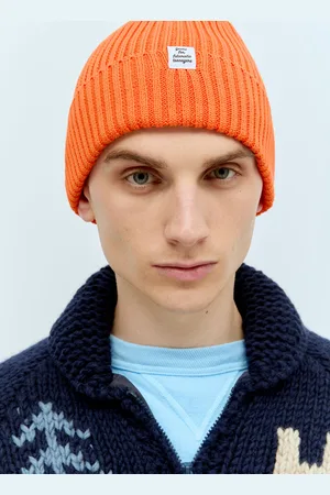 HUMAN MADE Ribbed Beanie Hat - Homme Chapeaux Orange One Size