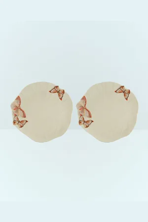 Bordallo Pinheiro Set Of Two Cloudy Butterflies Charger Plates - Kitchen Cream One Size