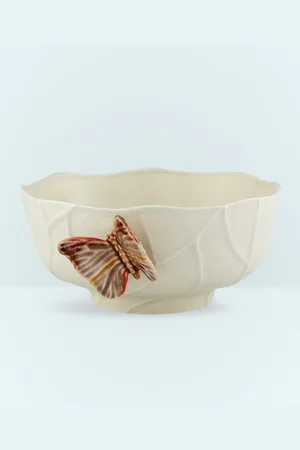 Bordallo Pinheiro Cloudy Butterflies Salad Bowl - Kitchen Cream One Size