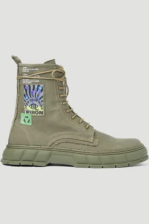 VIRON 1992 Upcycled Canvas Bottes- Bottines Khaki Eu - 37