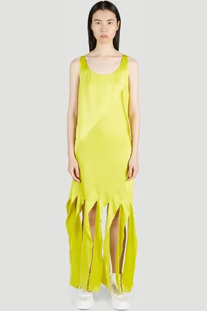 Stella McCartney Shredded Hem Maxi Dress - Femme Robes Yellow It - 42