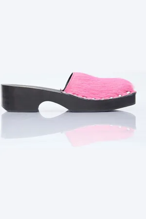 Acne Studios Hairy Wood Clogs - Femme Slip Ons Eu - 40
