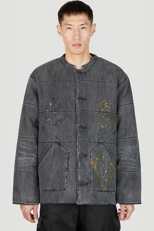 Liberaiders Paint Splatter Denim Jacket - Homme Blousons Grey S