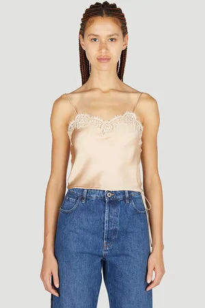 Saint Laurent Lace Camisole Top - Femme Hauts Beige Fr - 34