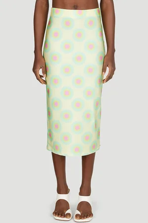 Sportmax Op Art Skirt - Femme Jupes Yellow Xs