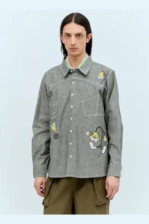 Brain Dead Garden Party Chambray Chemise- Homme Chemises Grey M