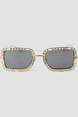 Gucci Chain Frame Sunglasses - Femme Lunettes De Soleil One Size