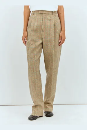 Bottega Veneta Prince Of Wales Tweed Pantalon - Femme Pantalons Beige It - 36
