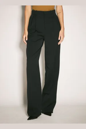 Saint Laurent Wide-leg Wool Pantalon - Femme Pantalons Fr - 38