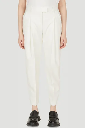 Alexander McQueen Exaggerated Pleat Tailored Trousers - Femme Pantalons It - 40