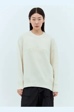 Moncler Logo Embroidery Sweater - Femme Pulls Cream L