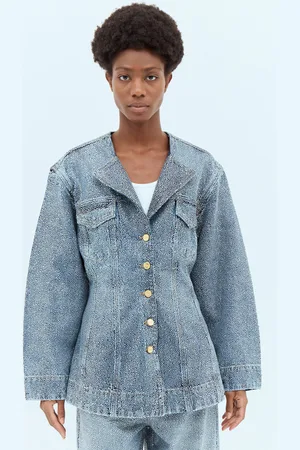 Ganni Sparkle Denim Blazer - Femme Blazers Eu - 40