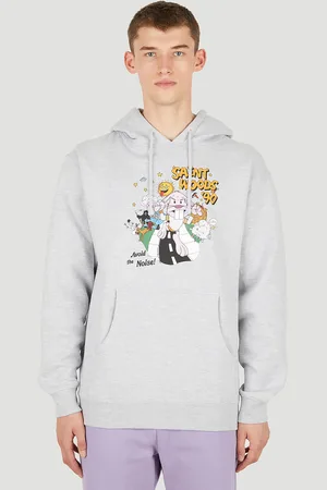 SAINTWOODS Graphic Print Hooded Sweatshirt - Homme Sweatshirts Grey S