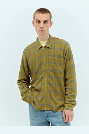 STUSSY Twisted Yarn Plaid Chemise- Homme Chemises Green S