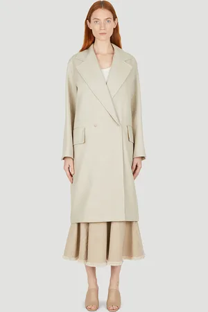 Max Mara Mescal Double Breasted Coat - Femme Manteaux Beige It - 36