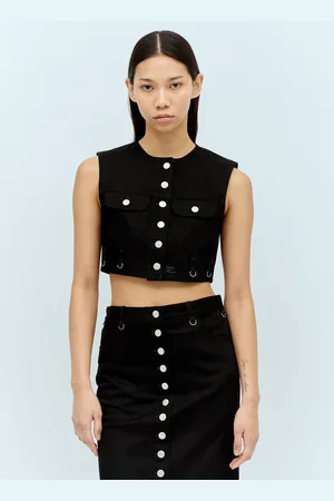 Courrèges Multiflex Denim Crop Vest - Femme Hauts Fr - 38