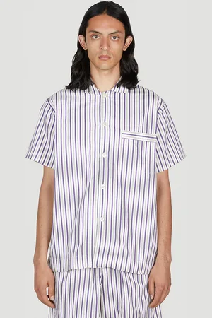 Tekla Lido Stripe Short Sleeve Pyjama Chemise- Chemises Xxs