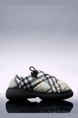 Burberry Check Nylon-blend Pillow Mule - Femme Slip Ons Beige Eu - 36