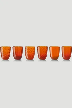 NasonMoretti Set Of Six Idra Water Glass - Glassware Orange One Size