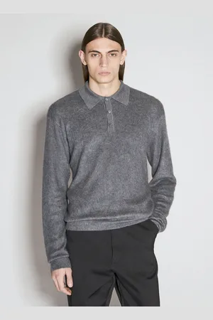 Prada Cashmere And Silk Polo Sweater - Homme Pulls Grey It - 48