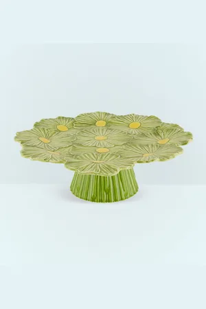 Bordallo Pinheiro Maria Flor Large Cake Stand - Kitchen Green One Size
