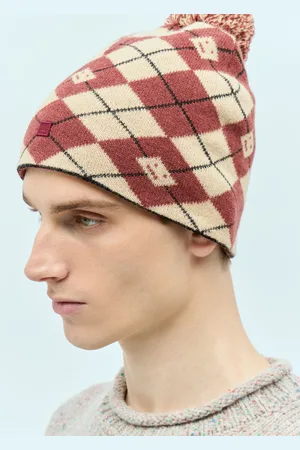 Acne Studios Argyle Jacquard Beanie Hat - Homme Chapeaux One Size