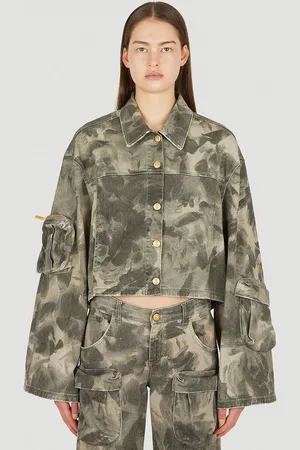 BLUMARINE Camouflage Cargo Jacket - Femme Blousons Green It - 42