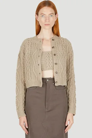 Rokh Cable Knit Cardigan Set - Femme Pulls Beige M