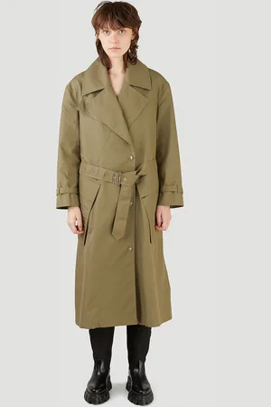 Burberry Oversized Trench Coat - Femme Manteaux Green Uk - 04