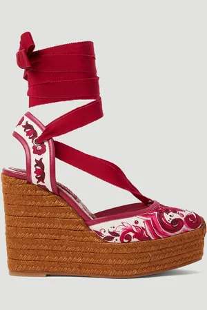 Dolce & Gabbana Printed Brocade Wedge Sandales- Femme Compensées Eu - 36