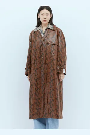 Rokh Double Layer Faux Snakeskin Embossed Coat - Femme Manteaux Eu - 34