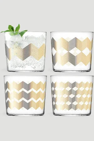 LSA International Set Of Four Chevron Tumbler - Glassware One Size