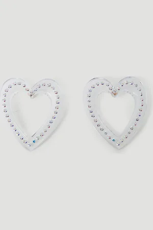 SAFSAFU Big Heart Earrings - Femme Bijoux Transparent One Size