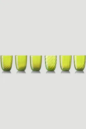 NasonMoretti Set Of Six Idra Water Glass - Glassware Green One Size