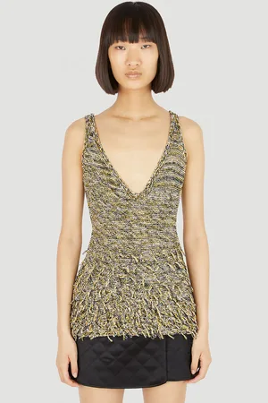 Durazzi Milano Mouline Knit Tank Top - Femme Hauts Yellow S