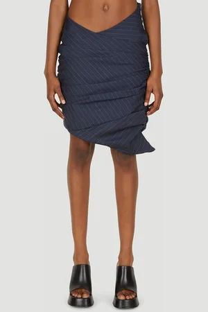 Lourdes Ruched Pinstripe Skirt - Femme Jupes S