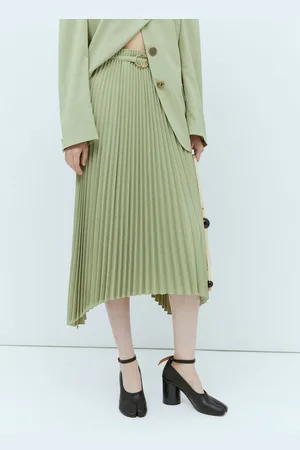 REJINA PYO Dilan Pleated Skirt - Femme Jupes Green Uk - 10