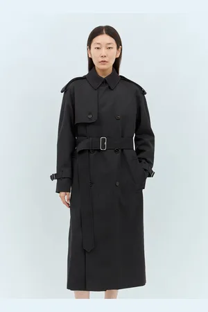 Burberry Long Wool Trench Coat - Femme Manteaux Grey Uk - 06
