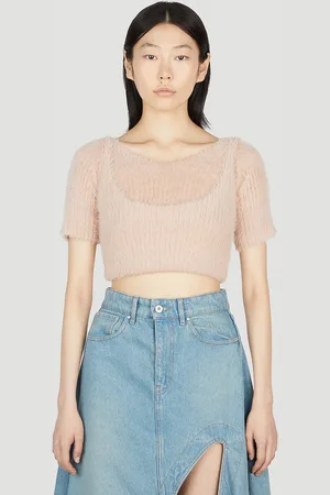 Maison Margiela Reversible Fluffy Top - Femme Hauts Beige L