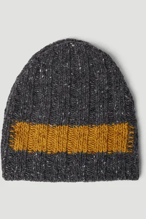 Plan C Knit Beanie Hat - Femme Chapeaux Grey One Size