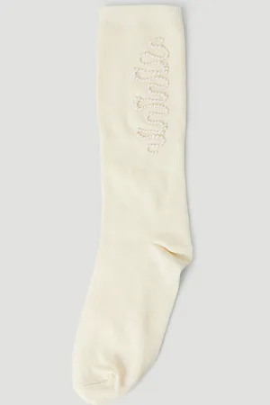Simone Rocha Beaded Wriggle Socks - Femme Chaussettes Cream One Size
